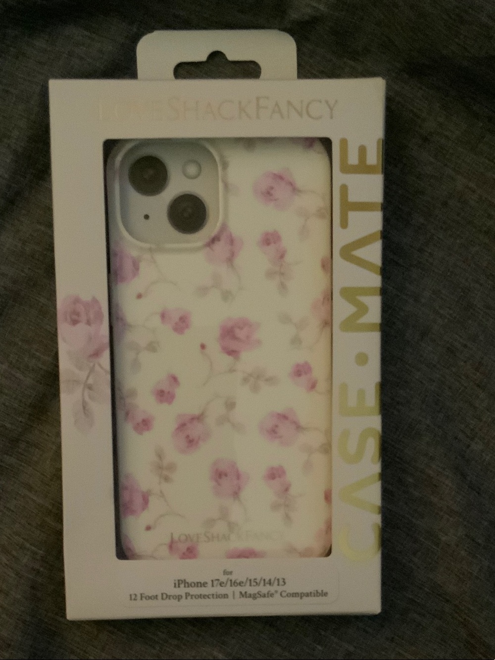 LoveShackFancy Pink and White Floral Phone Case